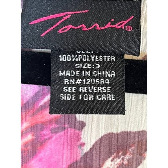 Torrid Top Women 3X Pink Pullover Floral Sheer Feminine Summer Dainty Flowy 80s - Picture 2 of 13